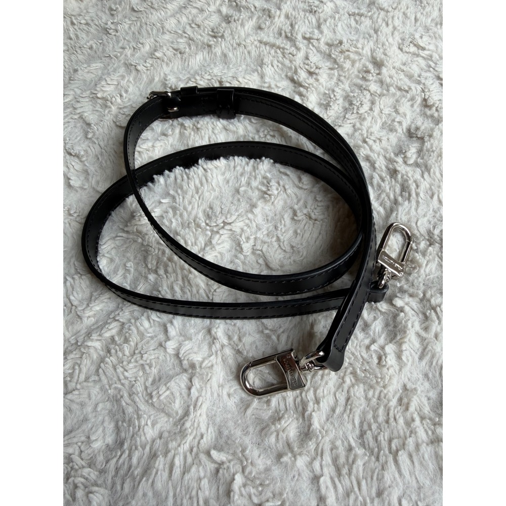 Louis Vuitton Black Epi Leather Adjustable Shoulder Strap 16mm Silver Crossbody